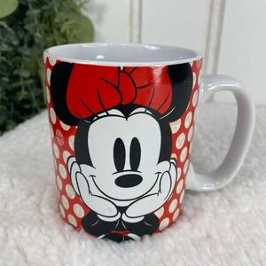 Disney Minnie Mouse Coffee Mug Red Polka Dot 12 oz. Ceramic Silver Buffalo